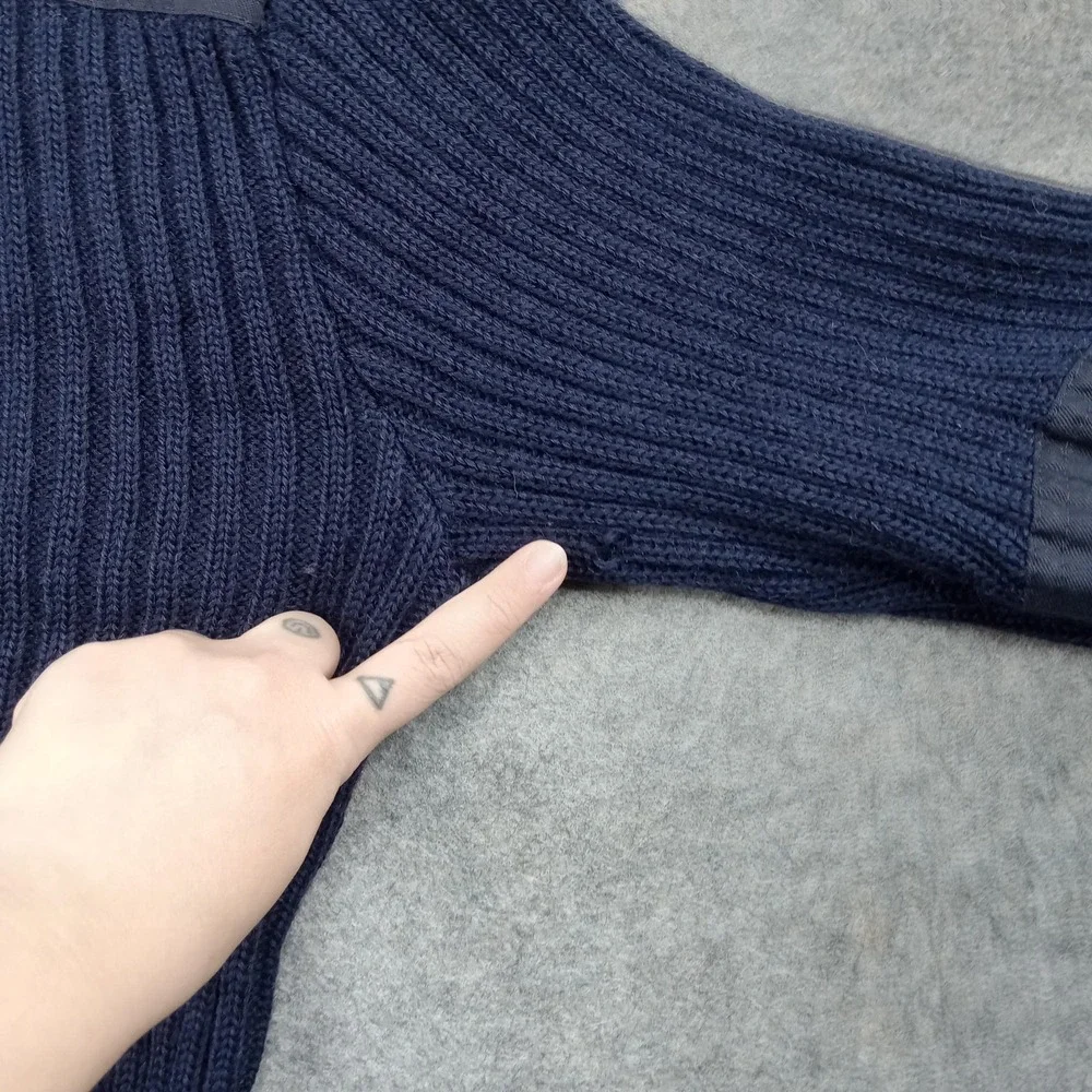 Brigade Quartermasters Sweater Mens‎ Large Blue Wool V Neck Commando England